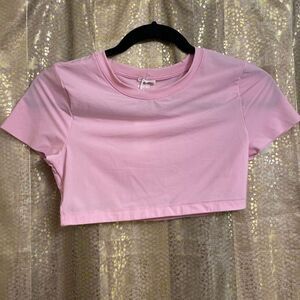Aerie SMOOTHEZ Light Pink Cropped Bralette T Shirt, Medium NWT